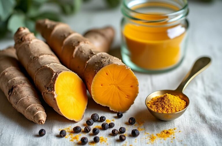 Curcuma frais et poudre dore avec poivre noir — herboriste